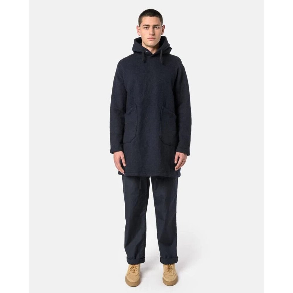 Men's Navy Hooded Longline Shirt